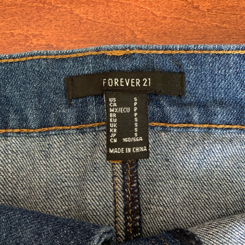 Forever 21 Blue Tie Up Denim Skirt - Picture 3 of 3